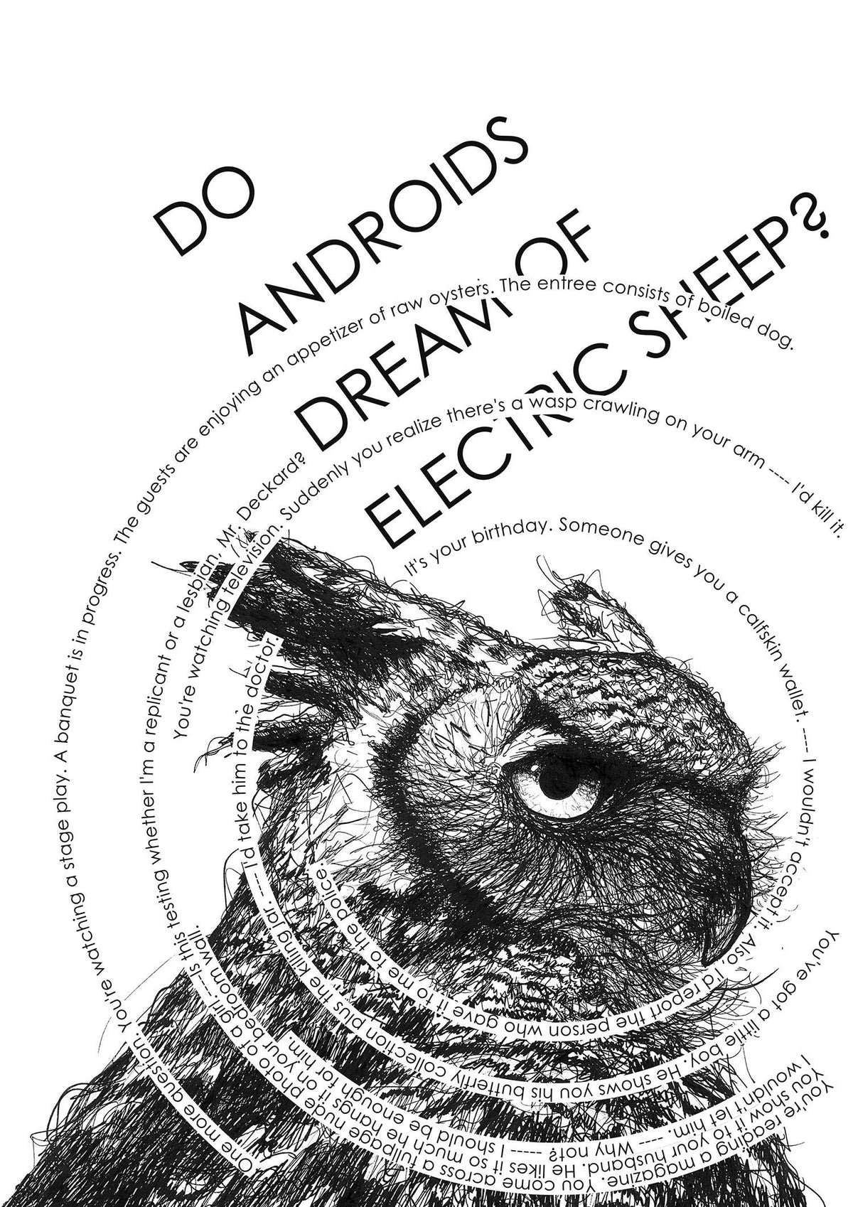 Blade Runner Owl Poster: Philip K. Dick, Voight-Kampff Test