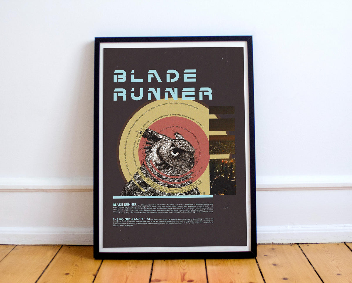 Voight-Kampff Test - Blade Runner 1982 - Owl - Hand Drawing - Altenative Poster