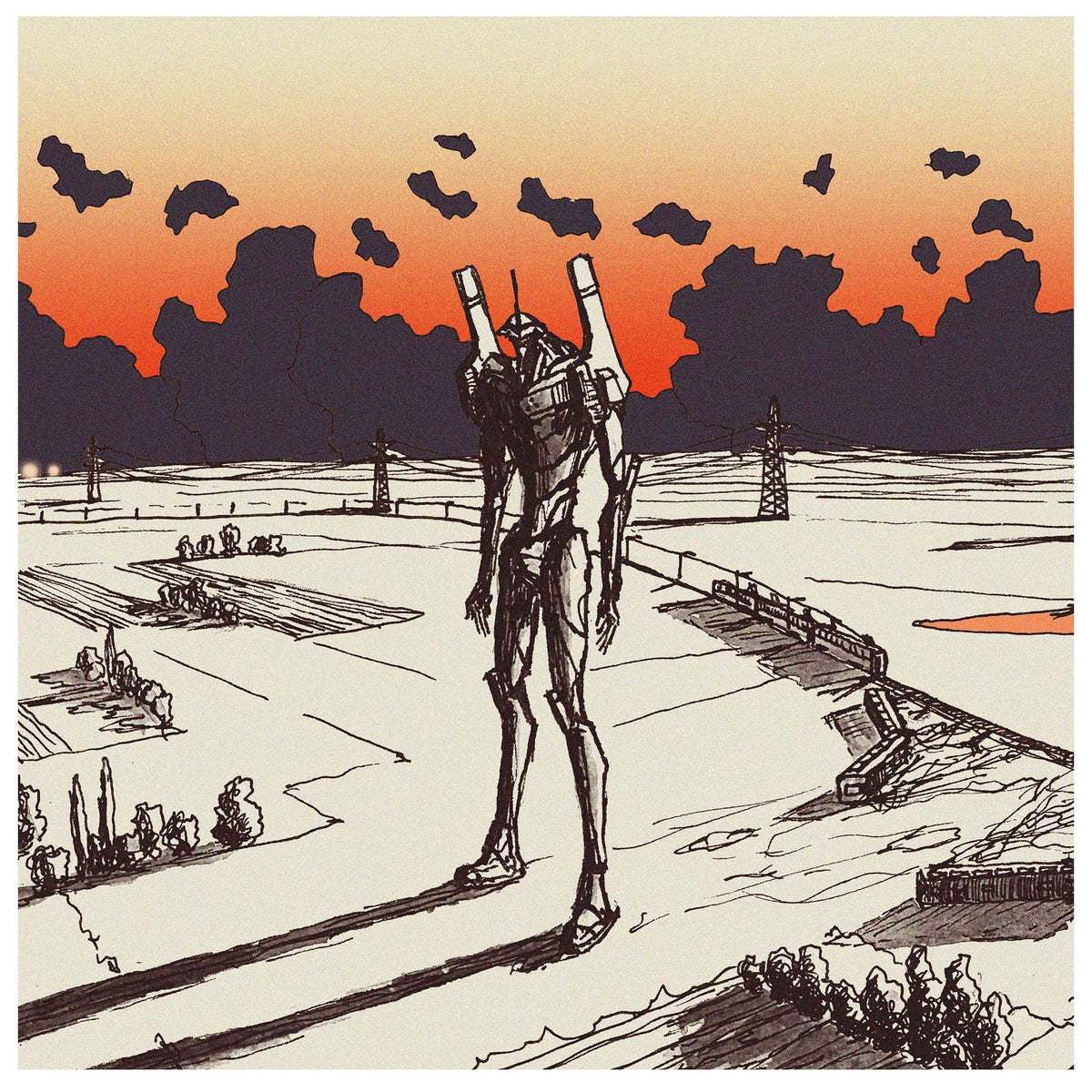 EVA UNIT 01 - Berserk - NG Evangelion - Hand Drawing - Altenative Anime Poster