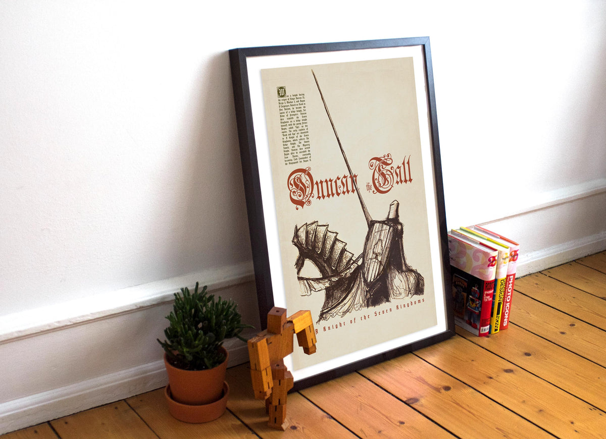 Duncan the Tall - A Knight of the Seven Kingdoms - Hand Drawing Typography Medieval Poster