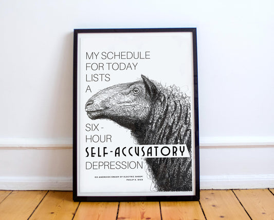 Blade Runner Poster: Philip K. Dick Sheep Quote Art Print