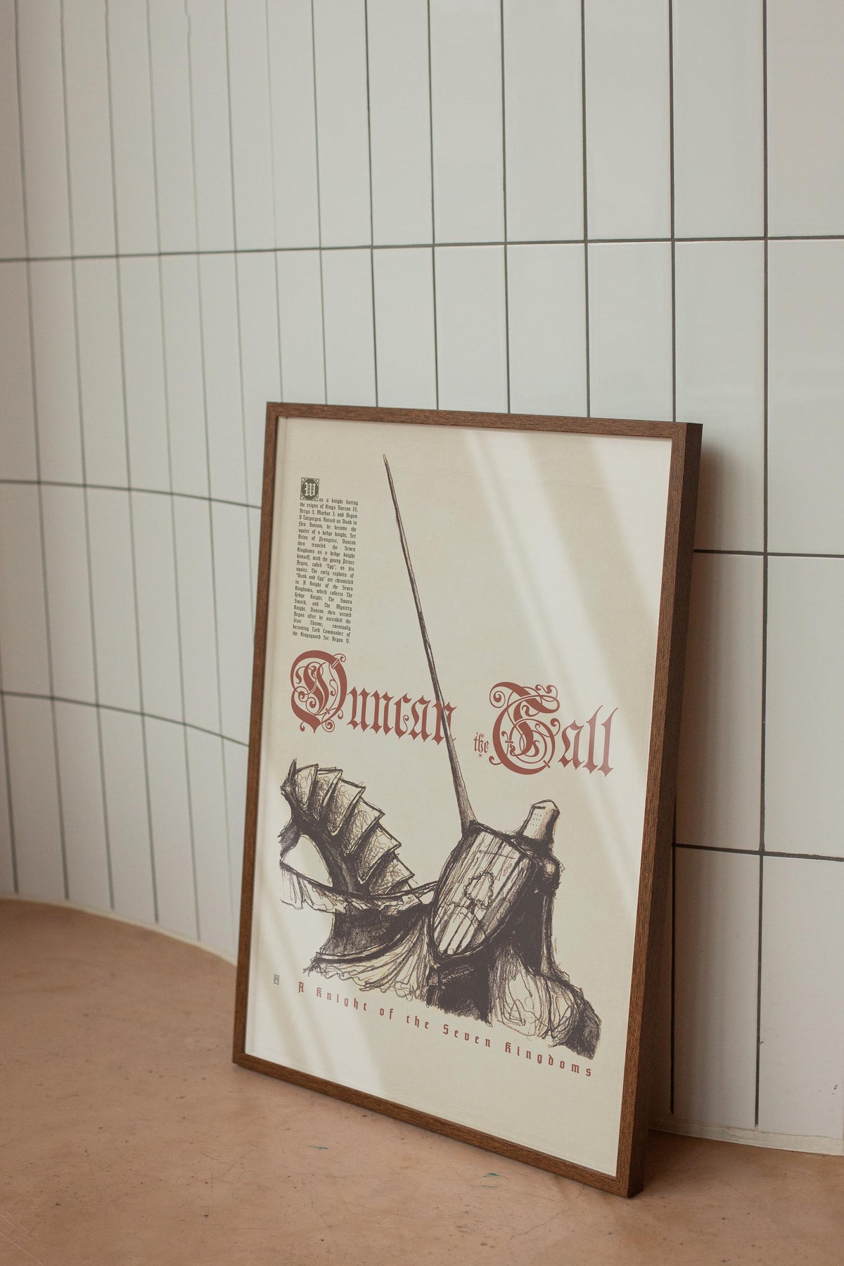 Duncan the Tall - A Knight of the Seven Kingdoms - Hand Drawing Typography Medieval Poster