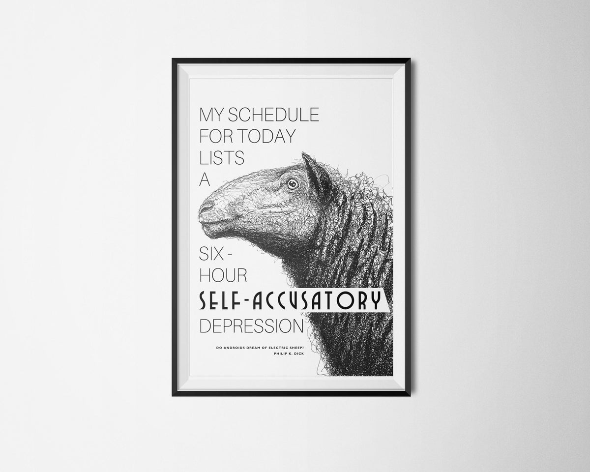 Blade Runner Poster: Philip K. Dick Sheep Quote Art Print