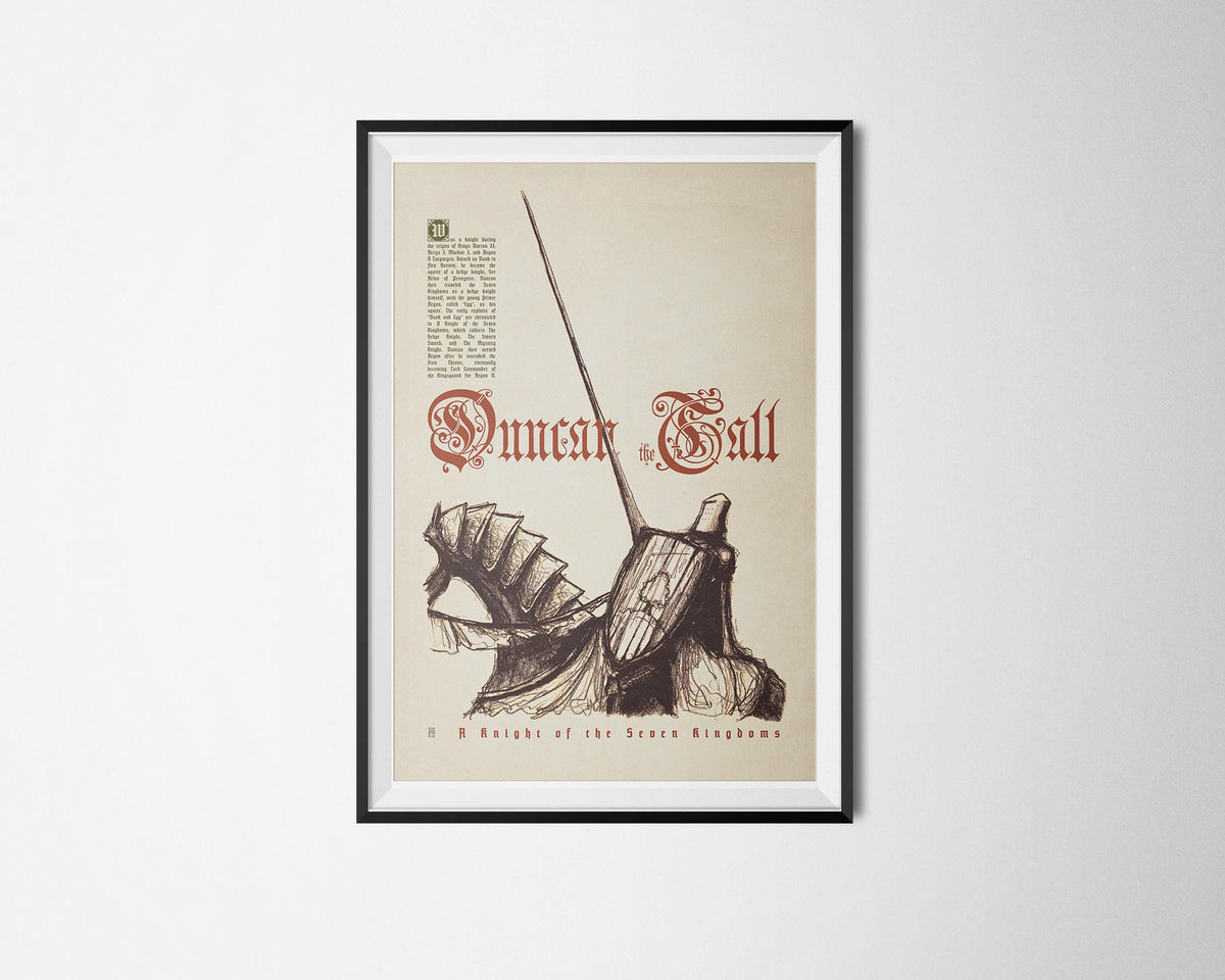 Duncan the Tall - A Knight of the Seven Kingdoms - Hand Drawing Typography Medieval Poster