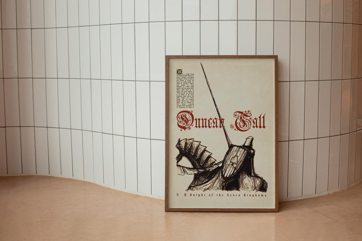 Duncan the Tall - A Knight of the Seven Kingdoms - Hand Drawing Typography Medieval Poster