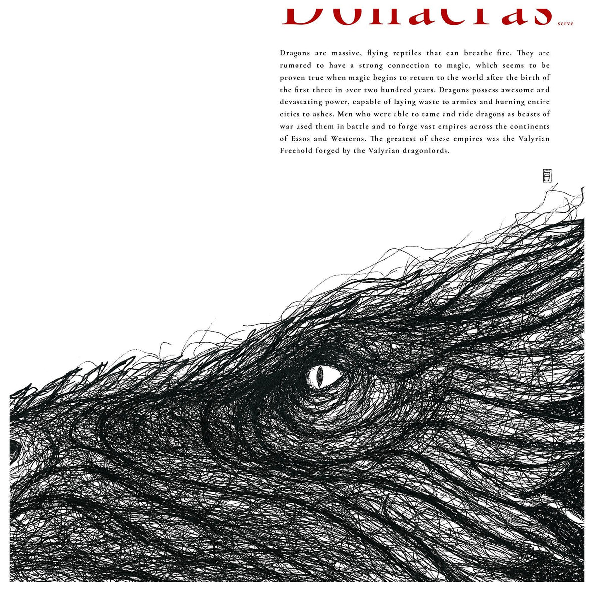 GOT Dragon Poster: Lykiri Dohaeras, Valyrian Art