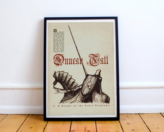 Duncan the Tall - A Knight of the Seven Kingdoms - Hand Drawing Typography Medieval Poster